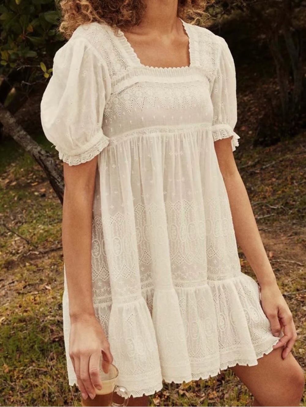 Doen Tilda Lace Dress Size S White Salt